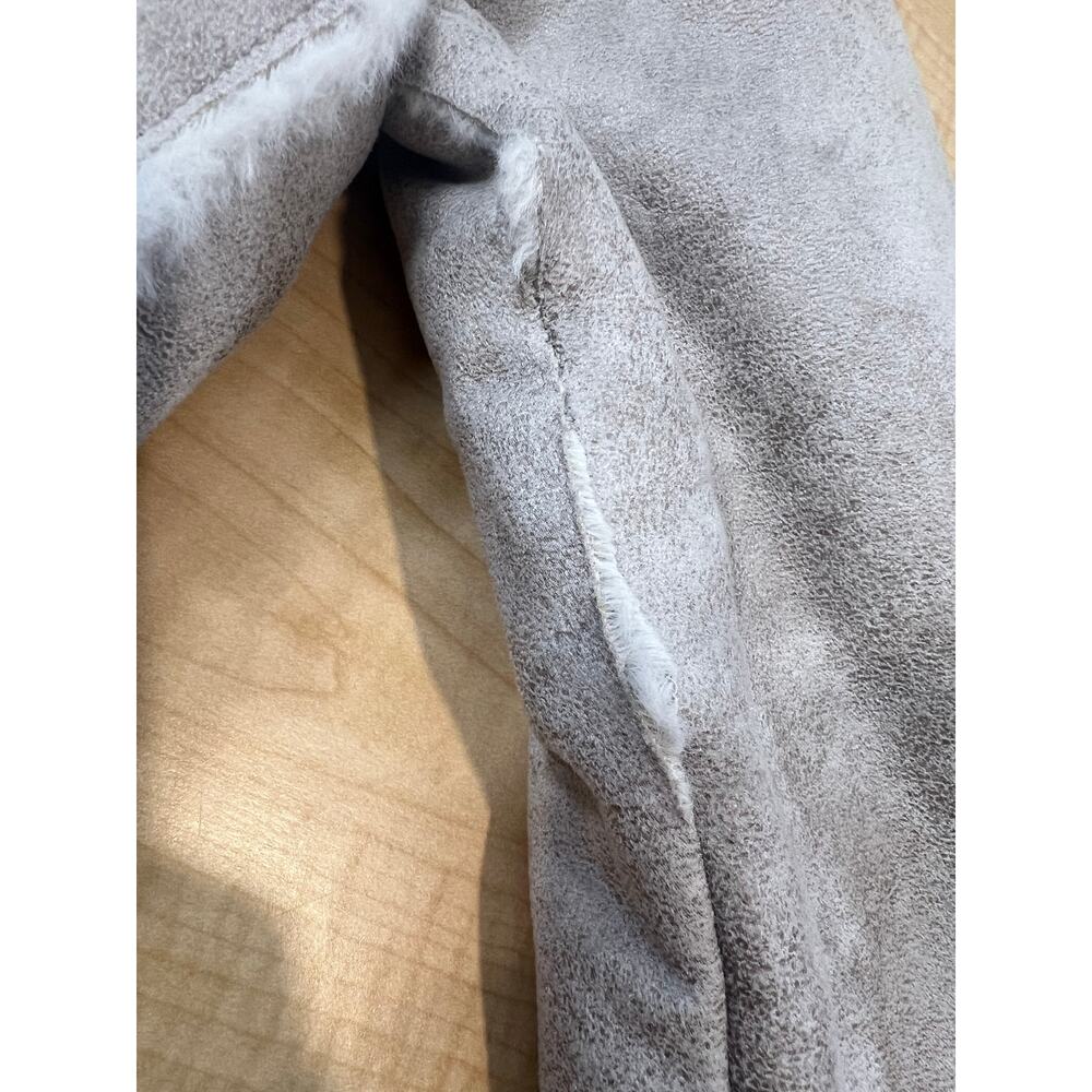The Dylan Faux Fur Suede Jacket Grey Womans Size S Luxury Unique Casual Quality‎ - Picture 6 of 6